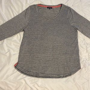 Cute long sleeve top.  Black and white strips.  Size L. Verve Ami brand.